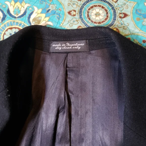 Casper Cashmere Men Black Long Coat Blend Fabric Wovem In Italy - Picture 2 of 5